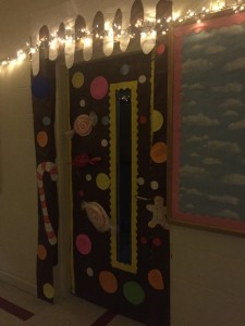 Candy Cane Lane Door Display